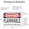 Signmission Flammable Keep Heat and Flames Away Danger Sign, Vinyl Decal, 5in W x 3.5in L, 2PK OS-2PACK-DS-D-35-L-19367 - alternate 5